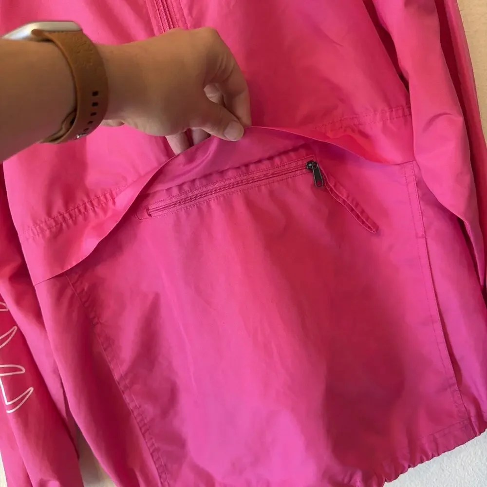 Champion Women's S Pink Packable Anorak Windbreaker Jacket J1015 Sleeve Logo - Picture 5 of 9